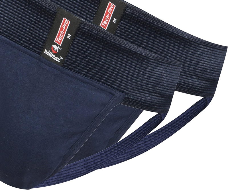 WMX KD Willmax Jockstrap Gym Cotton Supporter with Cup Pocket Multi Sport -NavyP2 XL - Image 2